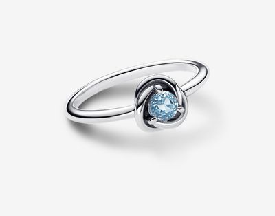 PANDORA™ March Sea Aqua Blue Eternity Circle Ring Sterling Silver