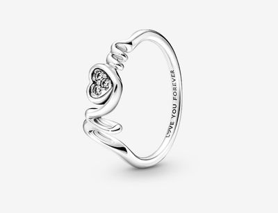 PANDORA™ Mom Pavé Heart Ring Sterling Silver