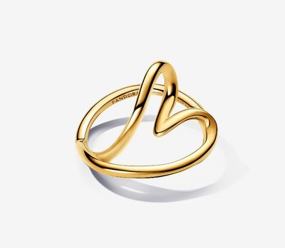 PANDORA™ Organically Shaped Heart Ring 14k Gold Plating