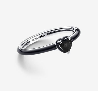 PANDORA™ ME Black Chakra Heart Ring Sterling Silver