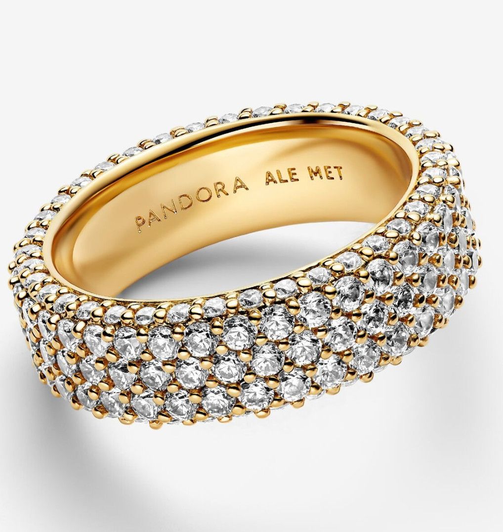 PANDORA™ Timeless Pavé Triple-row Ring 14k Gold Plating