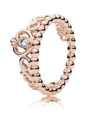 PANDORA™ My Princess Tiara Ring Rose Gold + Clear Cubic Zirconia, Size: 48