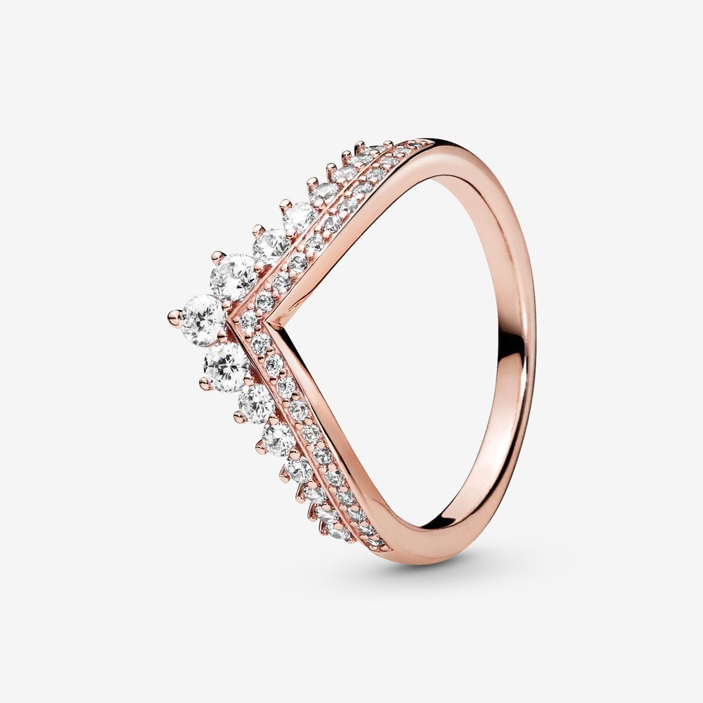 PANDORA™ Princess Wishbone Ring 14k Rose Gold Plating, Size: 44
