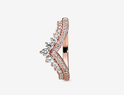 PANDORA™ Princess Wishbone Ring 14k Rose Gold Plating