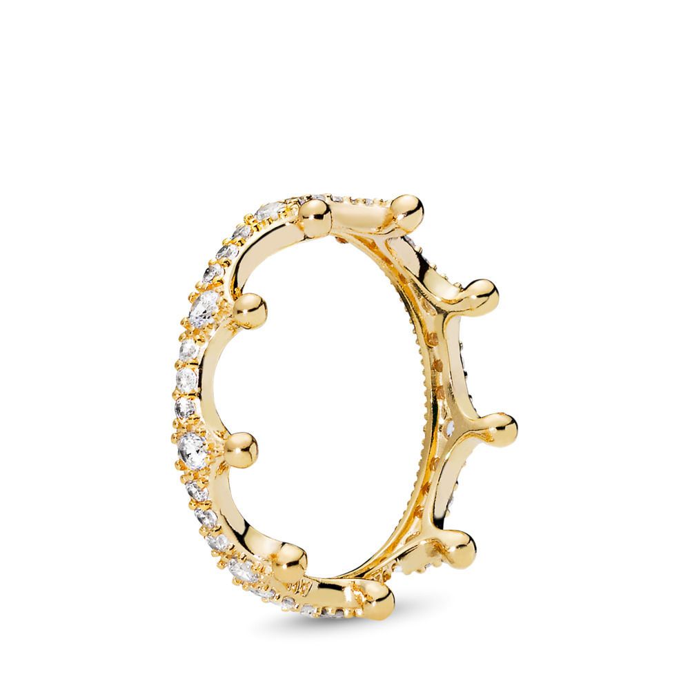 PANDORA™ Enchanted Crown Ring 14k Gold CZ, Size: 50