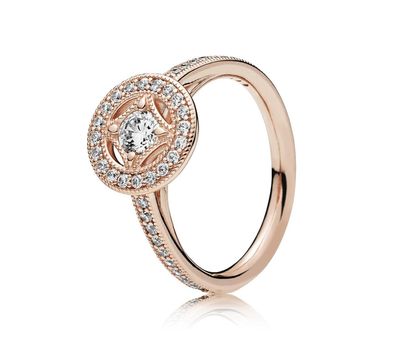 PANDORA™ Vintage Allure Ring Clear Cubic Zirconia Rose Gold-Plated