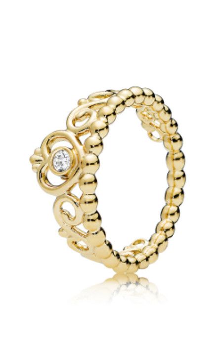 PANDORA™ My Princess Tiara 14k Gold Clear Cubic Zirconia, Size: 50