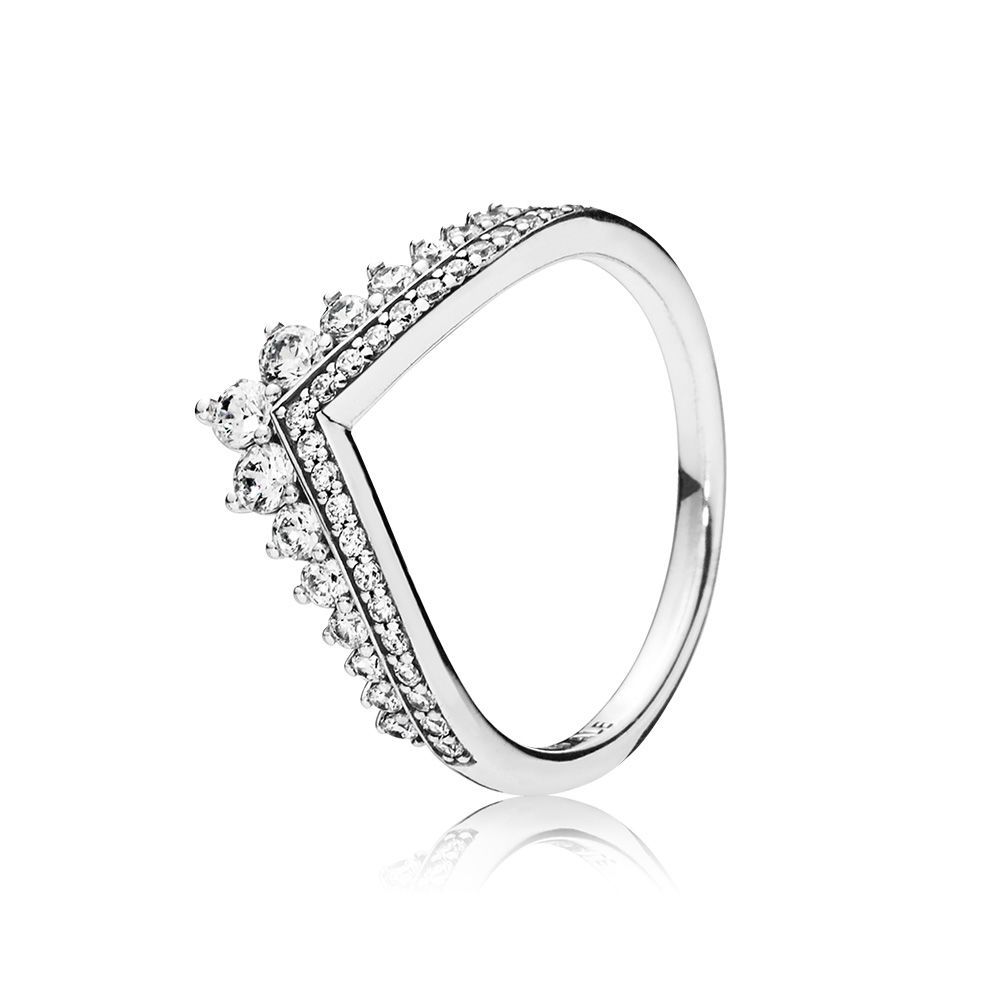 PANDORA™ Princess Wishbone Ring Sterling Silver, Size: 52