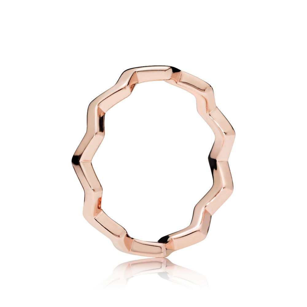 PANDORA™ Rose Gold Timeless Zigzag Ring, Size: 48