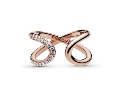 PANDORA™ Rose Gold Wrapped Open Infinity Cubic Zirconia Ring