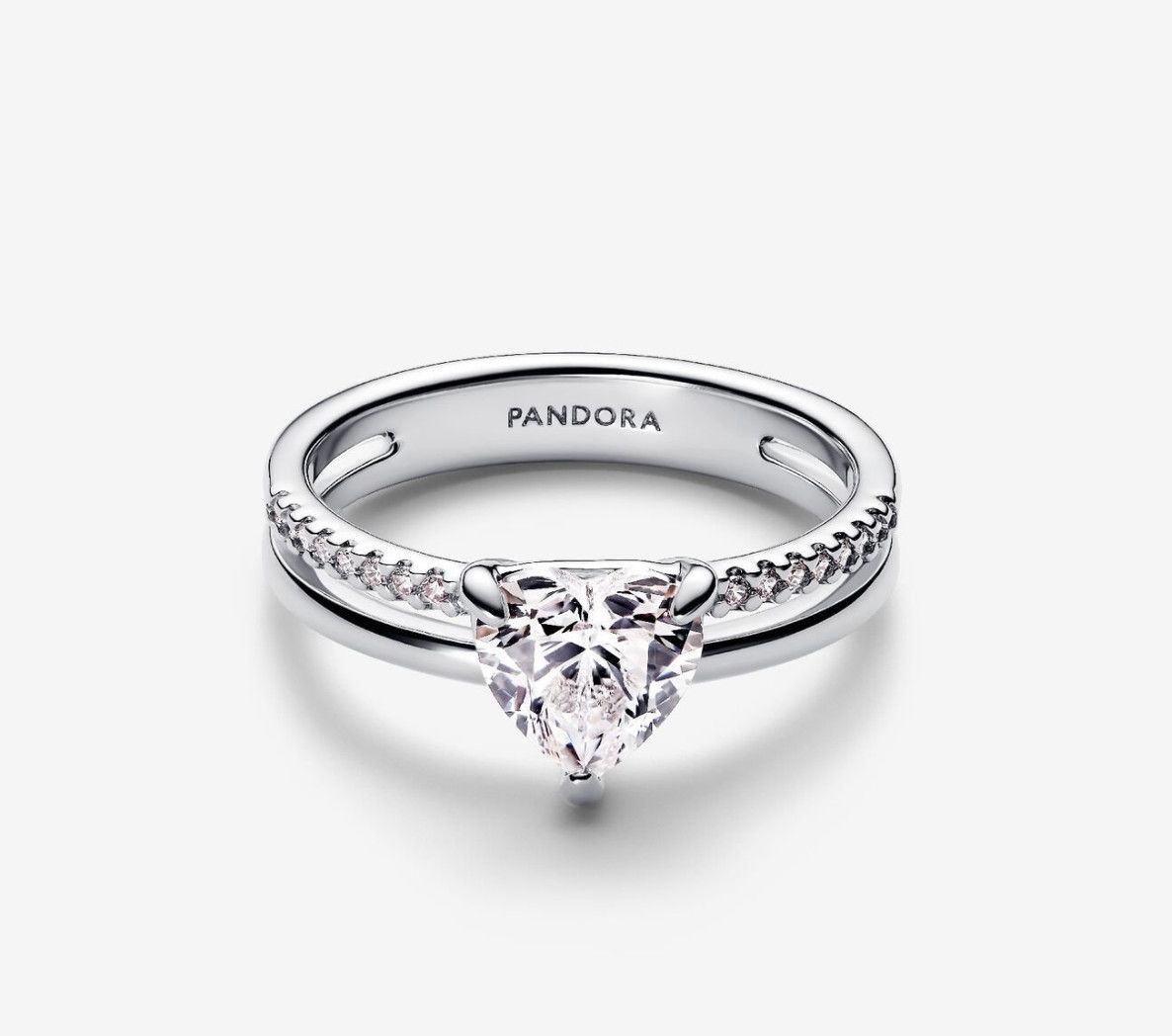 PANDORA™ Double Band Heart Ring Sterling Silver