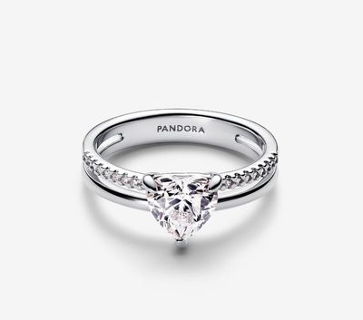 PANDORA™ Double Band Heart Ring Sterling Silver