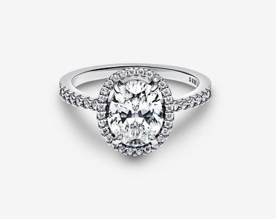 PANDORA™ Oval Sparkling Halo Statement Ring Sterling Silver