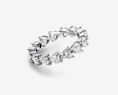 PANDORA™ Band of Clear Hearts Ring Sterling Silver