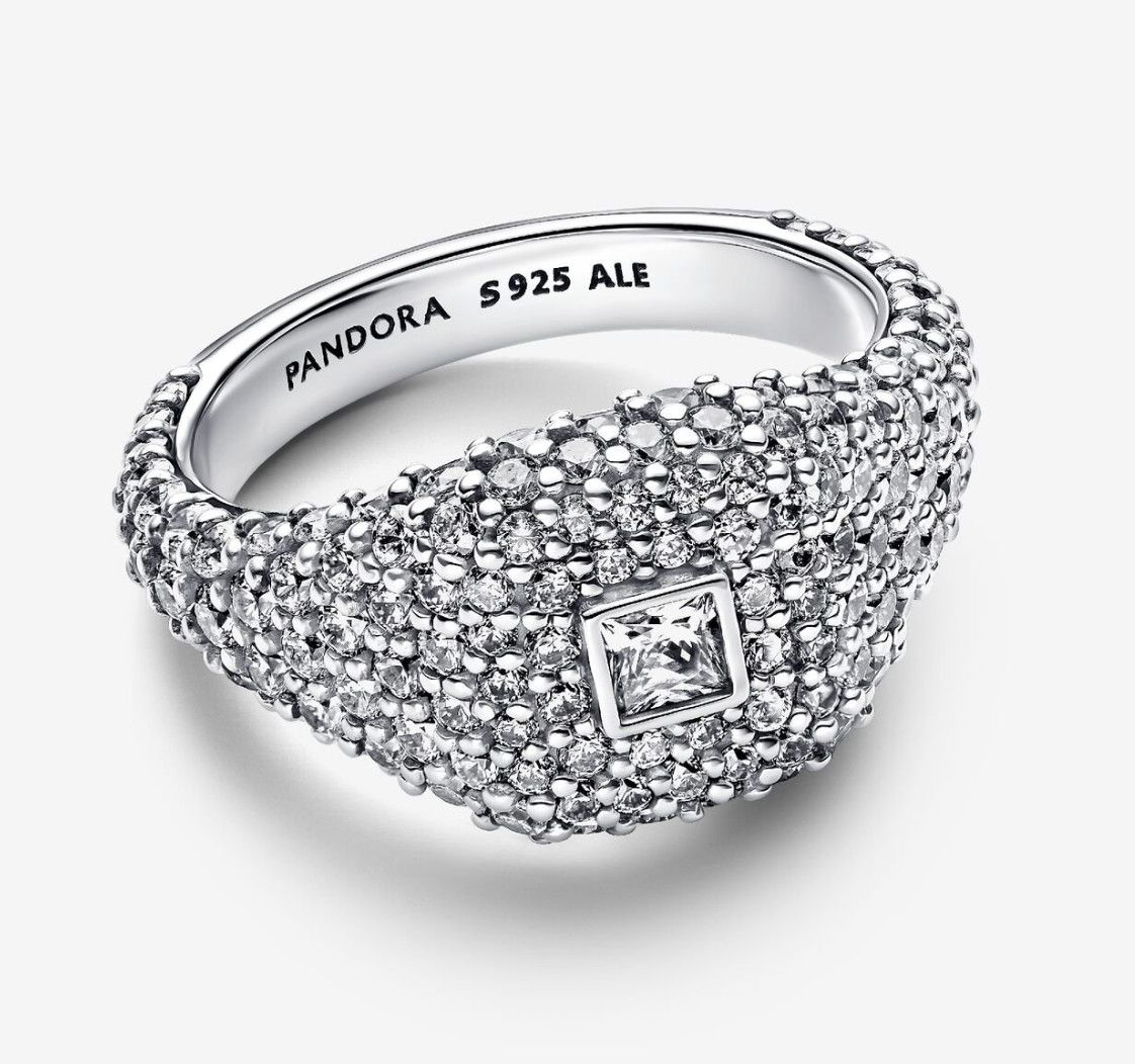 PANDORA™ Pavé Square Cocktail Ring Sterling Silver