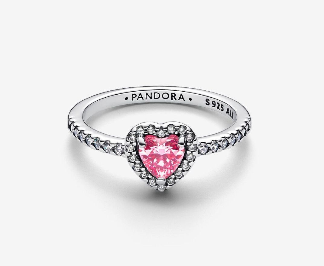 PANDORA™ Elevated Pink Heart Ring Sterling Silver