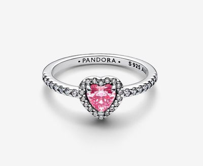 PANDORA™ Elevated Pink Heart Ring Sterling Silver