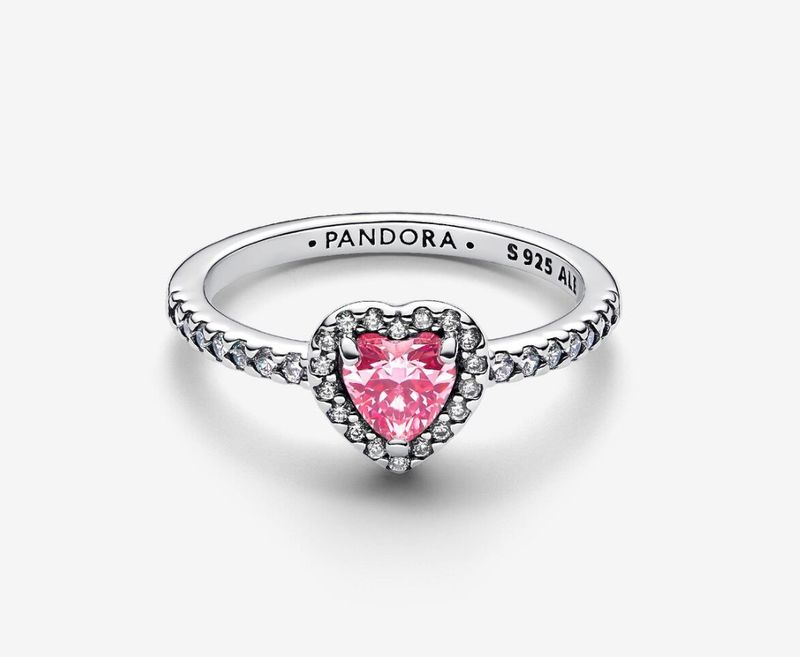 PANDORA™ Elevated Pink Heart Ring Sterling Silver