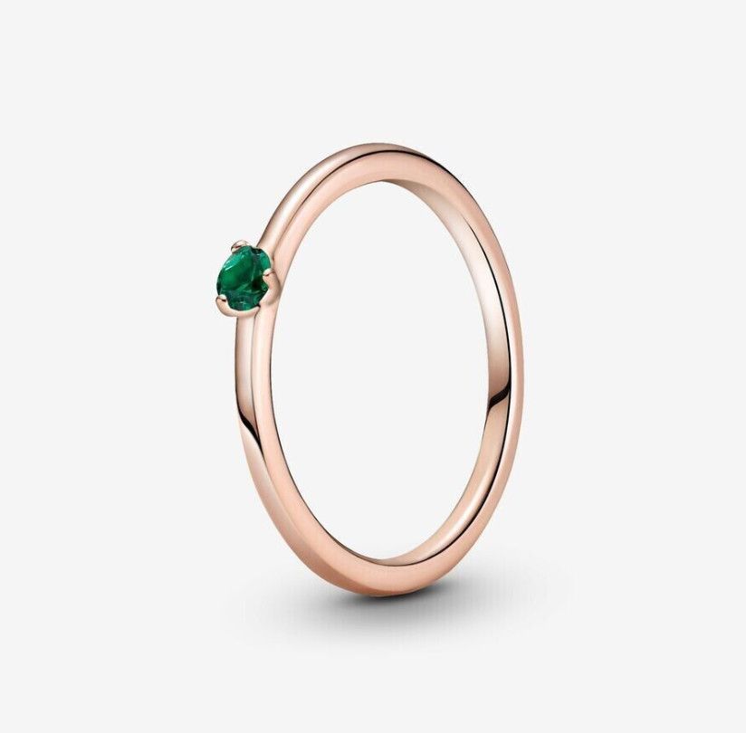 PANDORA™ Rose Gold Green Solitaire Ring