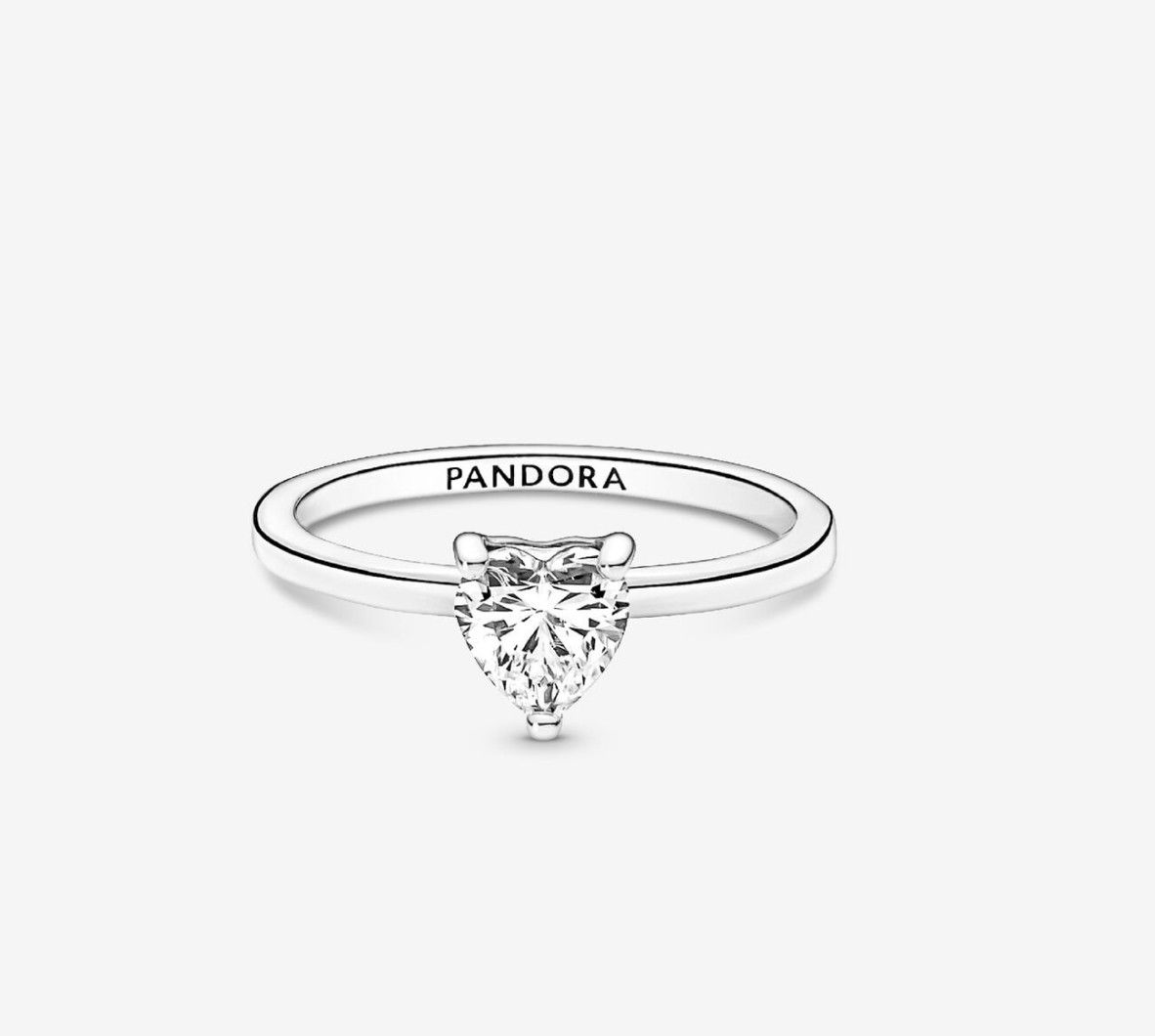 PANDORA™ Sparkling Heart Solitaire Ring Sterling Silver