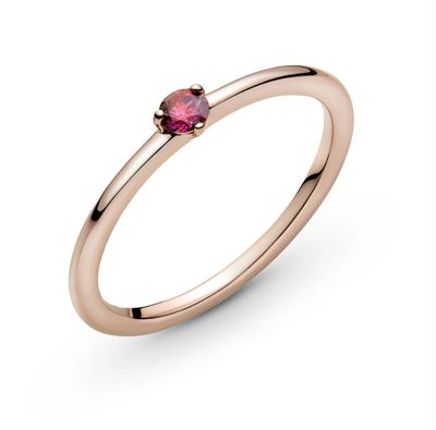 PANDORA™ Rose Gold Red Solitaire Ring