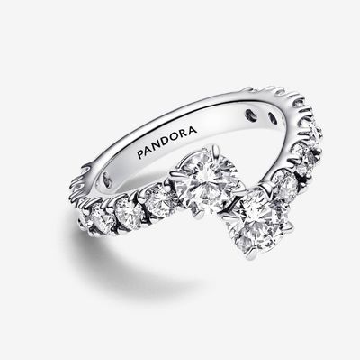 PANDORA™ Sparkling Overlapping Band Ring Sterling Silver