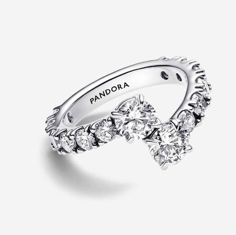 PANDORA™ Sparkling Overlapping Band Ring Sterling Silver