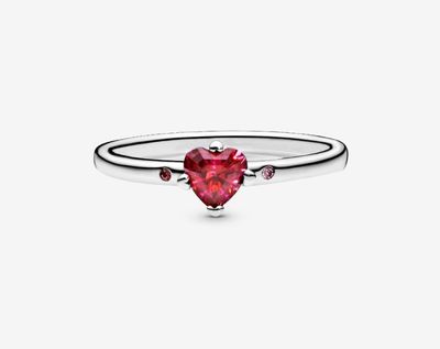 PANDORA™ Sparkling Red Heart Ring Sterling Silver