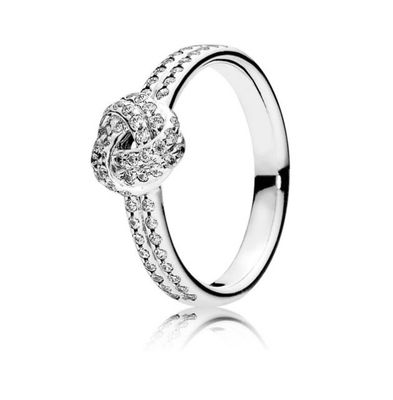 PANDORA™ Sparkling Love Knot Ring Sterling Silver  with Clear Cubic Zirconia