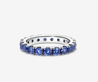 PANDORA™ Blue Sparkling Row Eternity Ring Sterling Silver