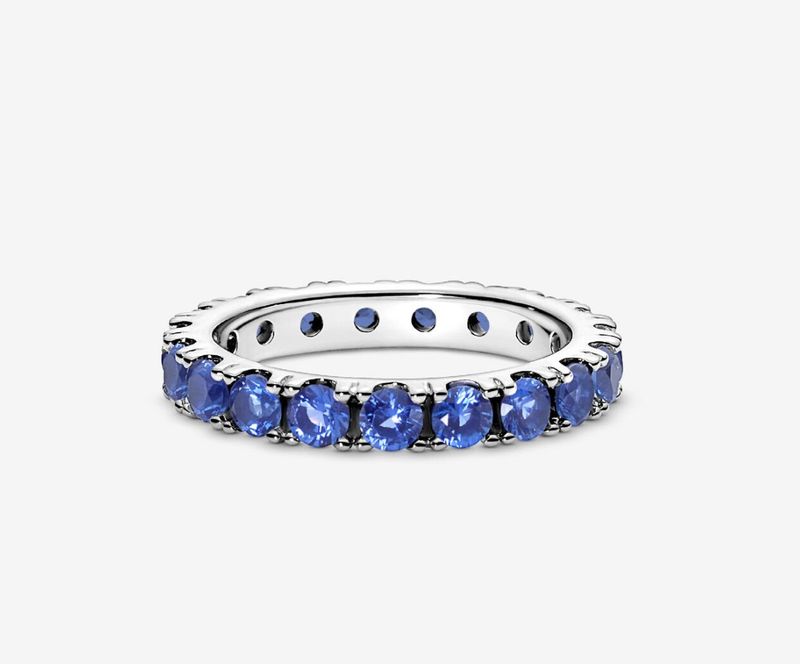 PANDORA™ Blue Sparkling Row Eternity Ring Sterling Silver