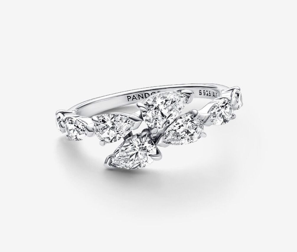 PANDORA™ Sparkling Overlapping Band Ring Sterling Silver