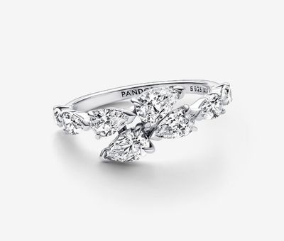 PANDORA™ Sparkling Overlapping Band Ring Sterling Silver