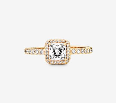 PANDORA™ Square Sparkle Halo Ring 14k Gold