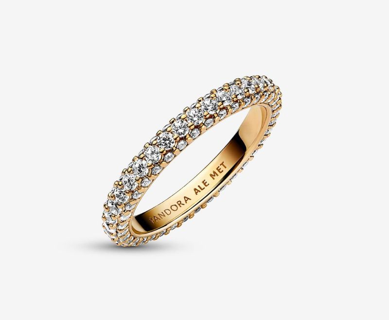 PANDORA™ Timeless Pavé Single-row Ring 14k Gold Plating
