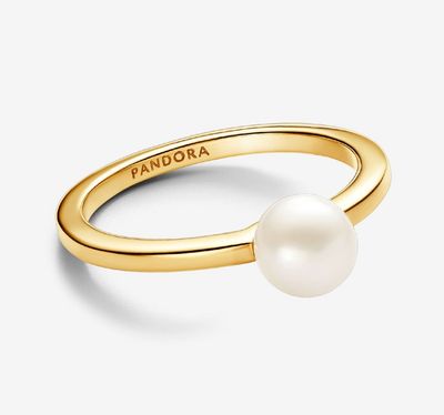 PANDORA™ Treated Freshwater Cultured Pearl Ring 14k Gold Plating