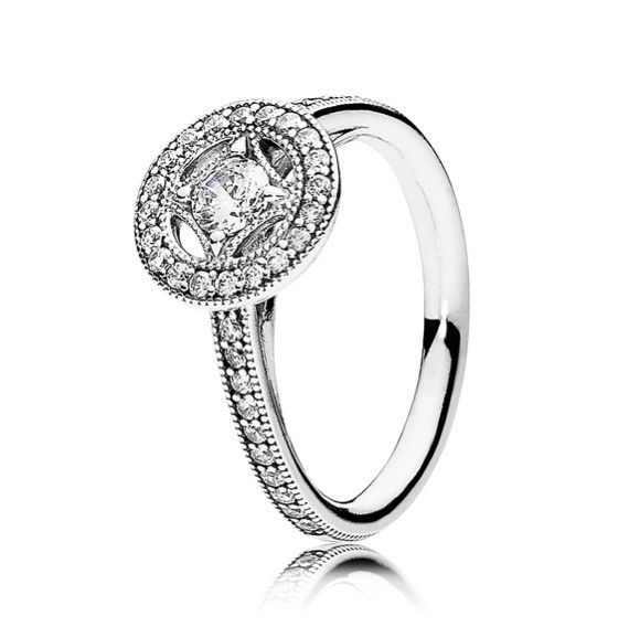 PANDORA™ Vintage Allure Sterling Silver Ring with Clear Zirconia