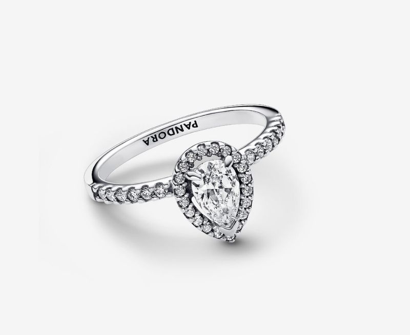 PANDORA™ Sparkling Pear Halo Sterling Silver