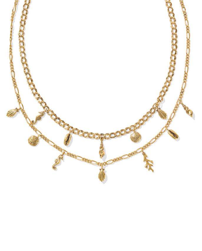 The Alexa Multi Strand Necklace in Vintage Gold