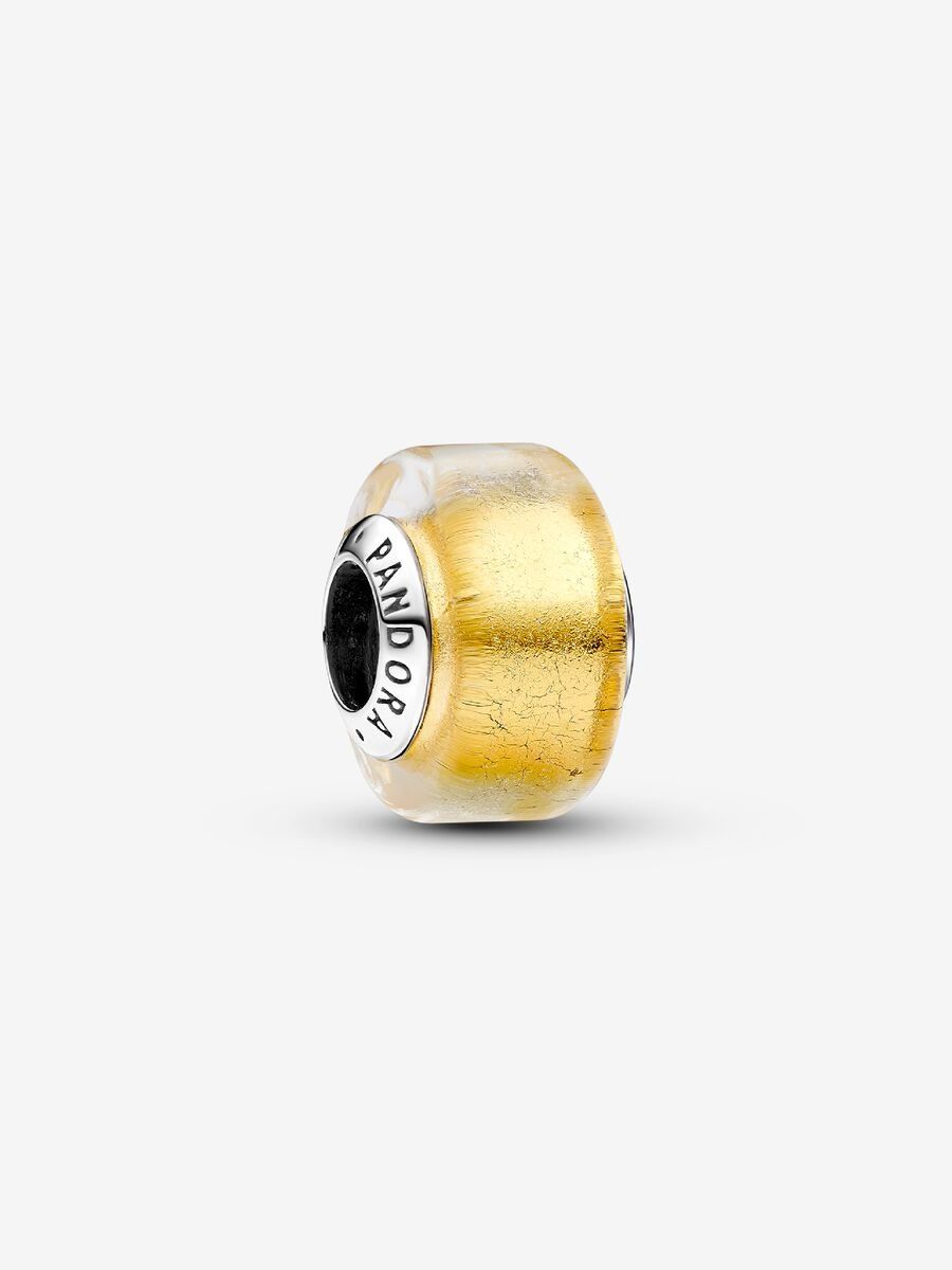 PANDORA™ Golden Mini Murano Glass Charm