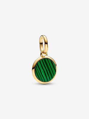 PANDORA™ Green Engravable 14K Gold Plated Mini Medallion Charm