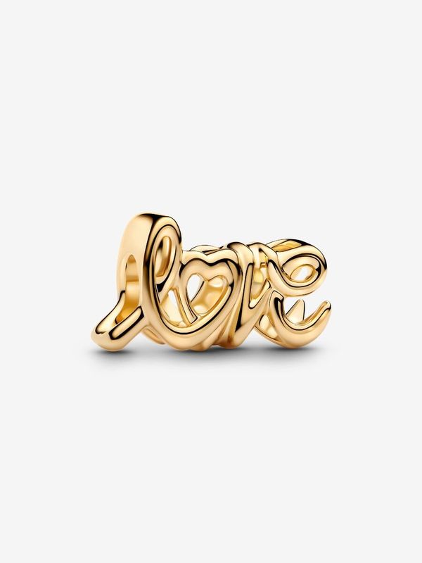 PANDORA™ Handwritten LOVE 14K Gold Plated Charm