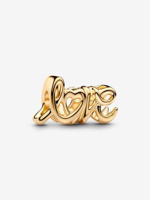 PANDORA™ Handwritten LOVE 14K Gold Plated Charm