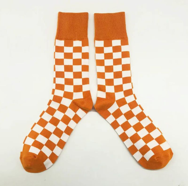 Orange with White Tennessee Checker Socks