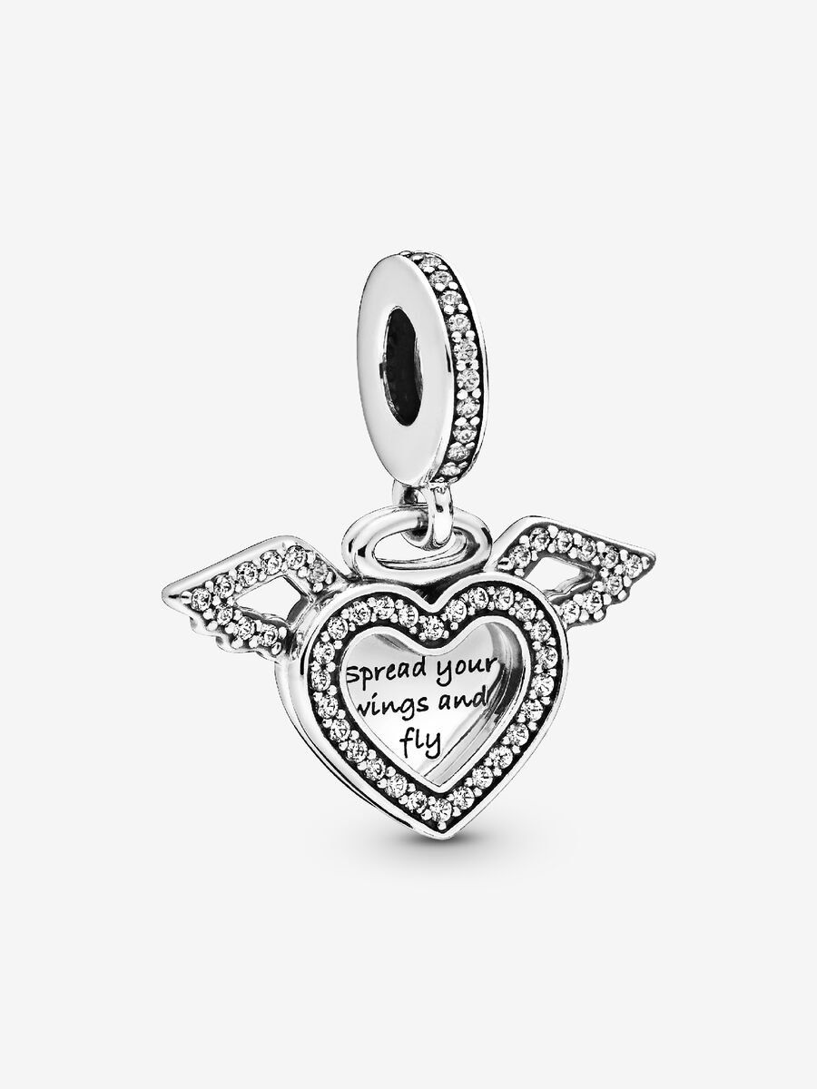 PANDORA™ Heart &amp; Angel Wings Dangle Charm