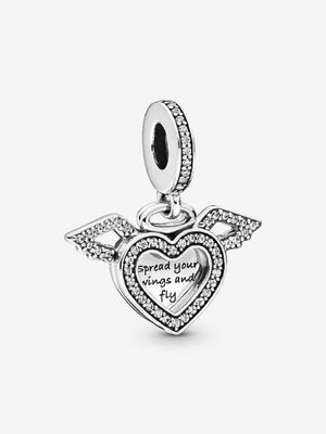 PANDORA™ Heart &amp; Angel Wings Dangle Charm