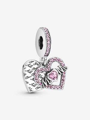 PANDORA™ Heart &amp; Mom Pink Dangle Charm