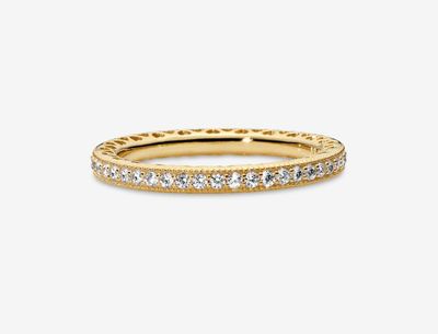 PANDORA™ Sparkle + Hearts Ring 14k Gold Plating