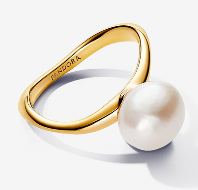 PANDORA™ Baroque Treated Freshwater Cultured Pearl 14K Gold Plated Ring