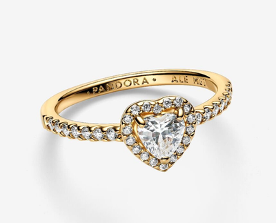 PANDORA™ 14K Gold Plated Elevated Heart Ring